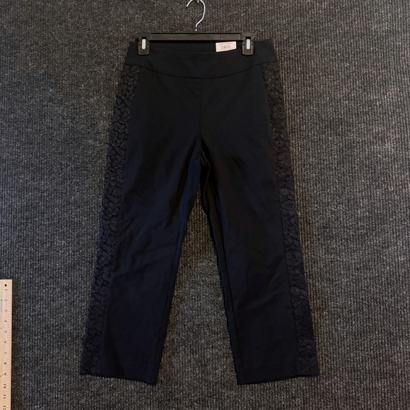JM Collection Pants - JM Collection Crop Pants Women S Black Lace Side Panel